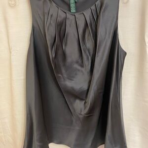 Ralph Lauren Silvery-Gray Silk Blouse